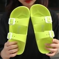 thumbnail image 4 of Men's Women's EVA Flat Sandals Adjustable Double Buckle Rubber Slide Sandals, 4 of 14