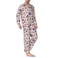 thumbnail image 2 of Naloa rock Skull record Retro Men’s Pajamas Set - Long Sleeve Button Down Sleep Shirt and Pajama Bottoms Sleepwear Set-Medium, 2 of 7