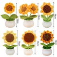 thumbnail image 6 of sunsanly Handmade Knitted Sunflower Potted Plant Decor Crochet Wool Flower Desk Decoration Home Garden Ornament for Wedding Photography Prop, 6 of 8