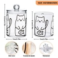 thumbnail image 5 of Yayeee 2 Pack Qtip Holder Bathroom Cotton Swab Canister with Lid Clear Dispenser Set, White Chubby Cat, 5 of 6