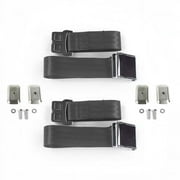 Airplane 2 Point Charcoal Lap Bench Seat Belt Kit with Bracketry for 1969-1972 Chevy FS Blazer - 3 Belts