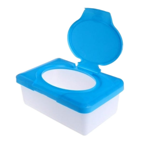 Ounissouiy Soporte para caja de pañuelos húmedos, ligero y portátil, soporte para toallitas húmedas de amplia aplicación, caja para toallitas Almacenamiento y organización del hogar azul