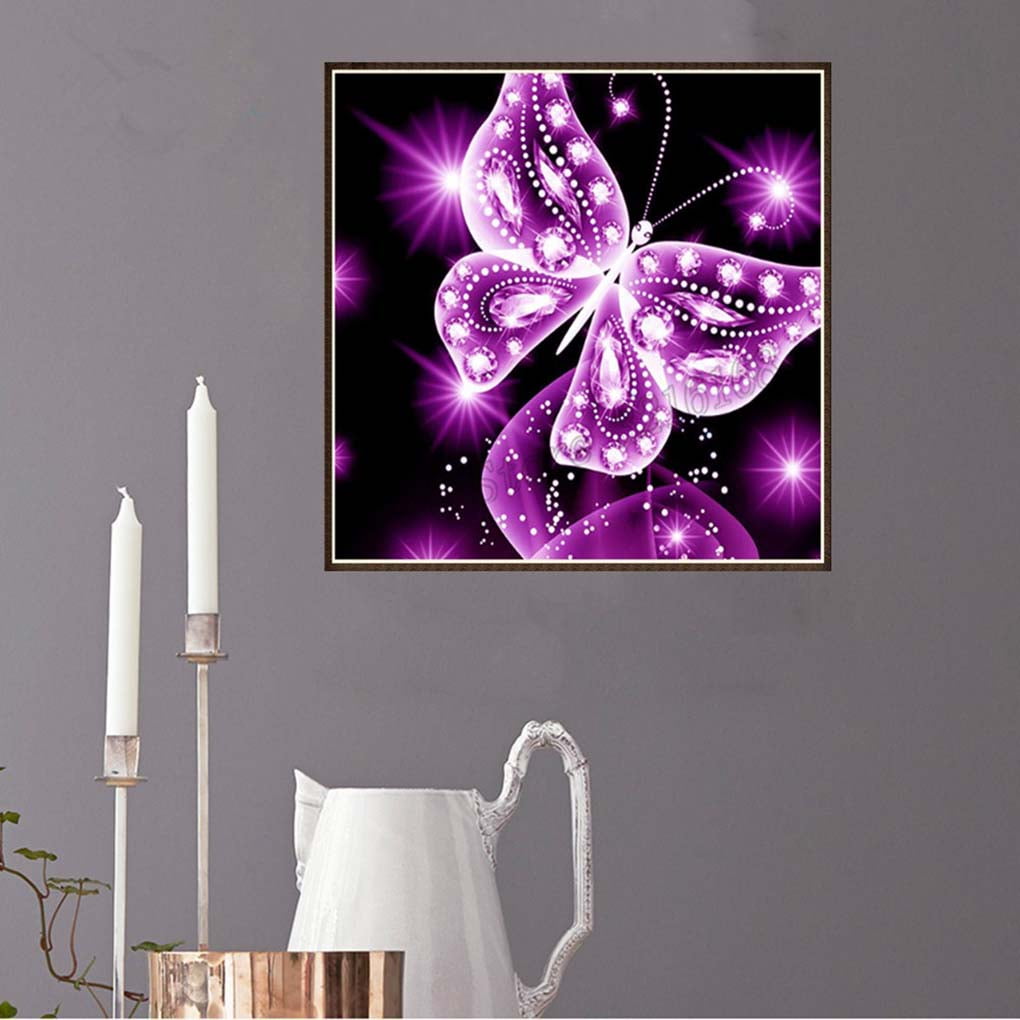 5d Diamond Painting Kits for Adults Kids,Full Diamond Embroidery Rhinestone Cross Stitch Arts Craft Butterfly And Tiger 11.8x11.8in 1 Pack By UM UPMALL