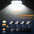 thumbnail image 3 of Nilight Marine LED Navigation Lights 2PCS 72W White Flood Beam Ponton Boat Deck Dock Lights for Night Fishing T-top Stern Yacht Kayak Port Sailboat Trucks Tractors, 2 Years Warranty, 3 of 9