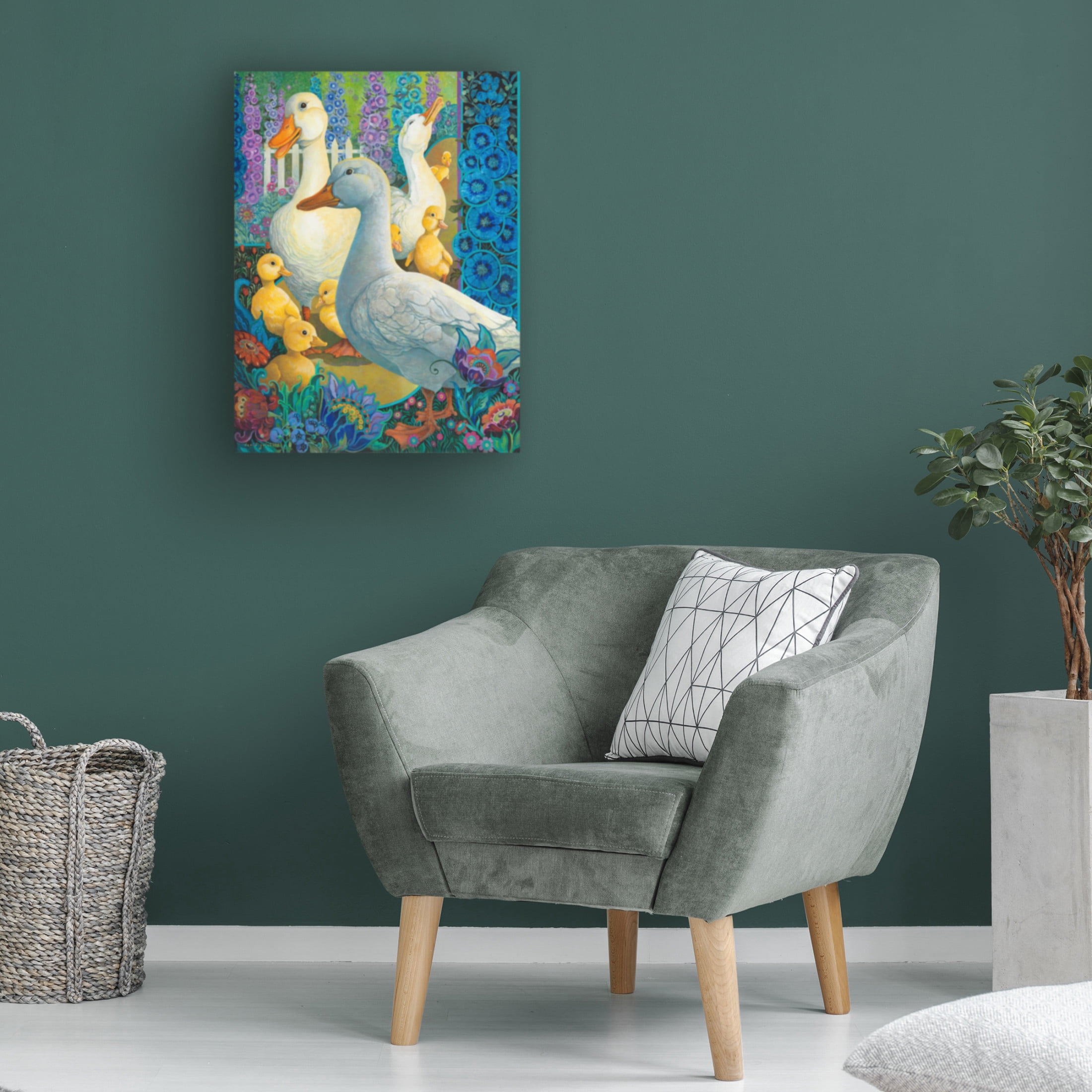 Canvas Wall Art - David Galchutt 'Duck Crossing' Wall Art for Living Room, Bedroom, or Office Décor by Trademark Fine Art - 18 x 24 Inches