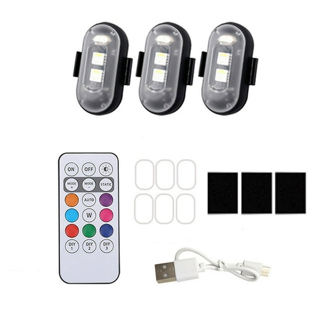 Mode Télécommande Lumière Stroboscopique LED Colorée Rechargeable Sans Fil Lampe d'Avertissement pour Moto