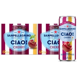 Sanpellegrino CIAO Cherry Sparkling Water, 11.15 fl oz, 24 Pack