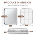 thumbnail image 5 of Walchoice Air Fryer Basket for Oven, Stainless Steel Air Fryer Pans and Trays Set of 2, Large Nonstick Crisper Tray for Turkey French Fries Chicken, Dishwasher Safe (12.2” x 9.4”, Silver), 5 of 8