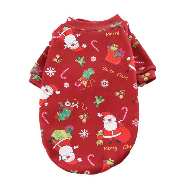 Ropa cálida para perros Chaqueta con estampado navideño para cachorros Ropa para mascotas de invierno (Rojo L) Tmvgtek Para estrenar