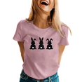 thumbnail image 1 of TSADFHJI Woman Tops Winter Womens Spring Summer Rabbit Printed Short Sleeve O Neck T Shirt Top S, 1 of 5