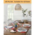 thumbnail image 5 of 15 Inch Round Placemats Set of 4, Red Leaves Non Slip Heat Insulation PP Table Mats, Abstract Modern Geometric Lines Simple Art Washable Place Mats for Kitchen Dining Party Table Decor, 5 of 7