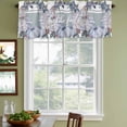 thumbnail image 3 of Blue Fall Curtain Valances for Windows, Kitchen Valance Window Treatments Panel 2 Pack, Pumpkins Wreath Maple Leaf Thanksgiving Rod Pocket Short Curtains for Bathroom Bedroom 60 x 18 Inch, 3 of 8