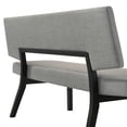 thumbnail image 4 of Benjara Yumi 63" Dining Bench- Seat & Back with Charcoal Gray Fabric- Black, 4 of 6
