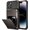 Gun Metal, variant on For iPhone 14 Pro Case Wallet Cover 4-Card Credit Card Holder ID Slot Scratch Resistant Dual Layer Hybrid Protective Hard Shell Rugged TPU Bumper Armor Case for iPhone 14 Pro case 6.1" Gun