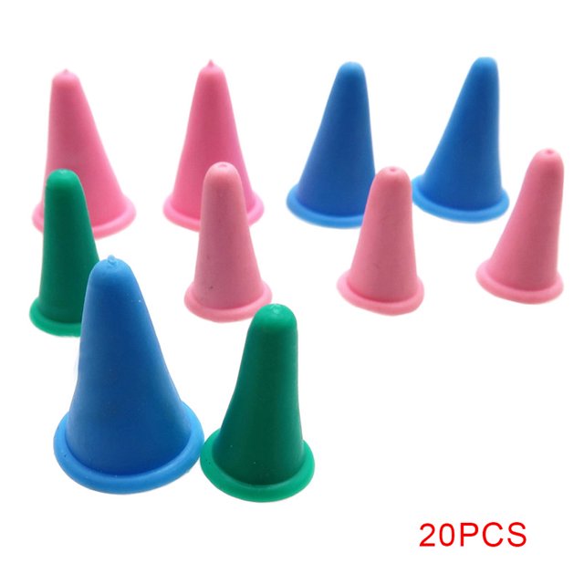 De agujas de tejer protectores de punto de silicona punta de aguja cubre costura tapones de acolchado color al azar 20 Piezas Scienceny HA2983-00B