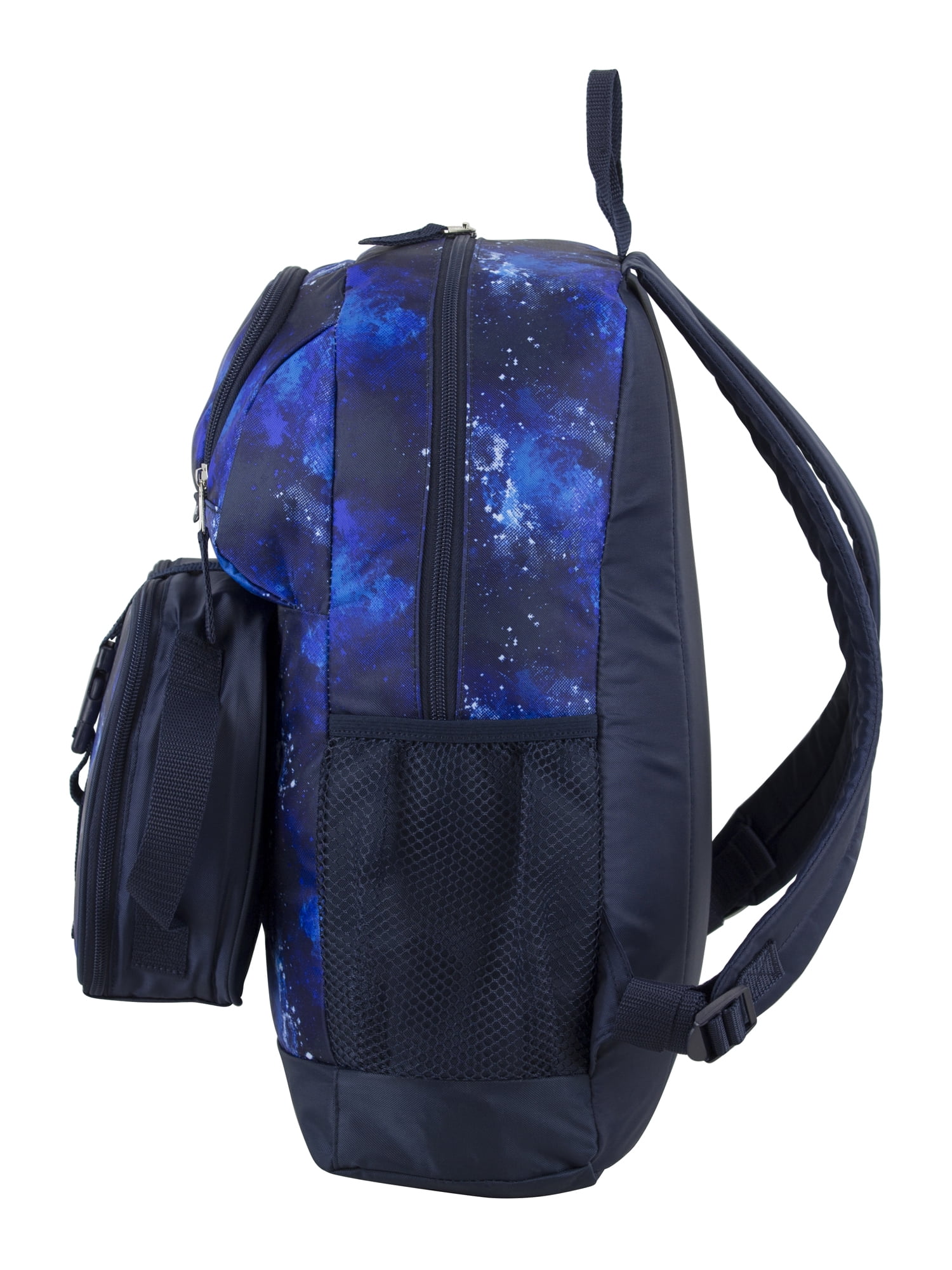 Fuel Unisex 4 Piece Combo Backpack with Lunch Box Storage Case and Shoe Pouch Blue Galaxy Walmart