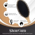 thumbnail image 5 of ShearGuru Natural Wooden Bamboo Handle Boar Bristle Detangling Hair Brush, 5 of 6