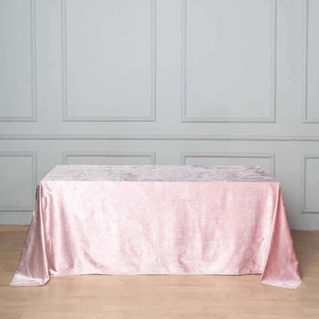Efavormart Premium Velvet Blush Rose Gold 90 x 132 Rectangle Tablecloth For Wedding Party Events