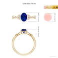 thumbnail image 5 of ANGARA Lab Grown Blue Sapphire Engagement Ring with Leaf Motifs in 14K Yellow Gold for Women (Size-7x5mm) | September Birthstone, Anniversary, Jewelry Gift for Women | Lab Grown Blue Sapphire Ring, 5 of 8