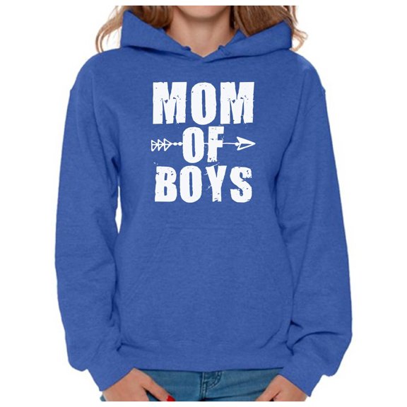 Awkward Styles Women's Mom of Boys Cute Motherhood Graphic Hoodie Tops White Mother's Day