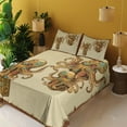 thumbnail image 4 of Ambesonne Octopus Fitted & Top Sheet Set with Shams, Cartoon Style Kraken Design, Brown, 4 of 8