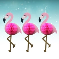 DRAFIDEEP 3Pcs Honeycomb Paper Ornaments Flamingo Shaped Tropical Party Decorations for Girls and Women