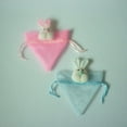 thumbnail image 4 of Large Bunny Triangle Bag Drawstring Candy Gift Bag Baby Shower Favor Pink, 4 of 9