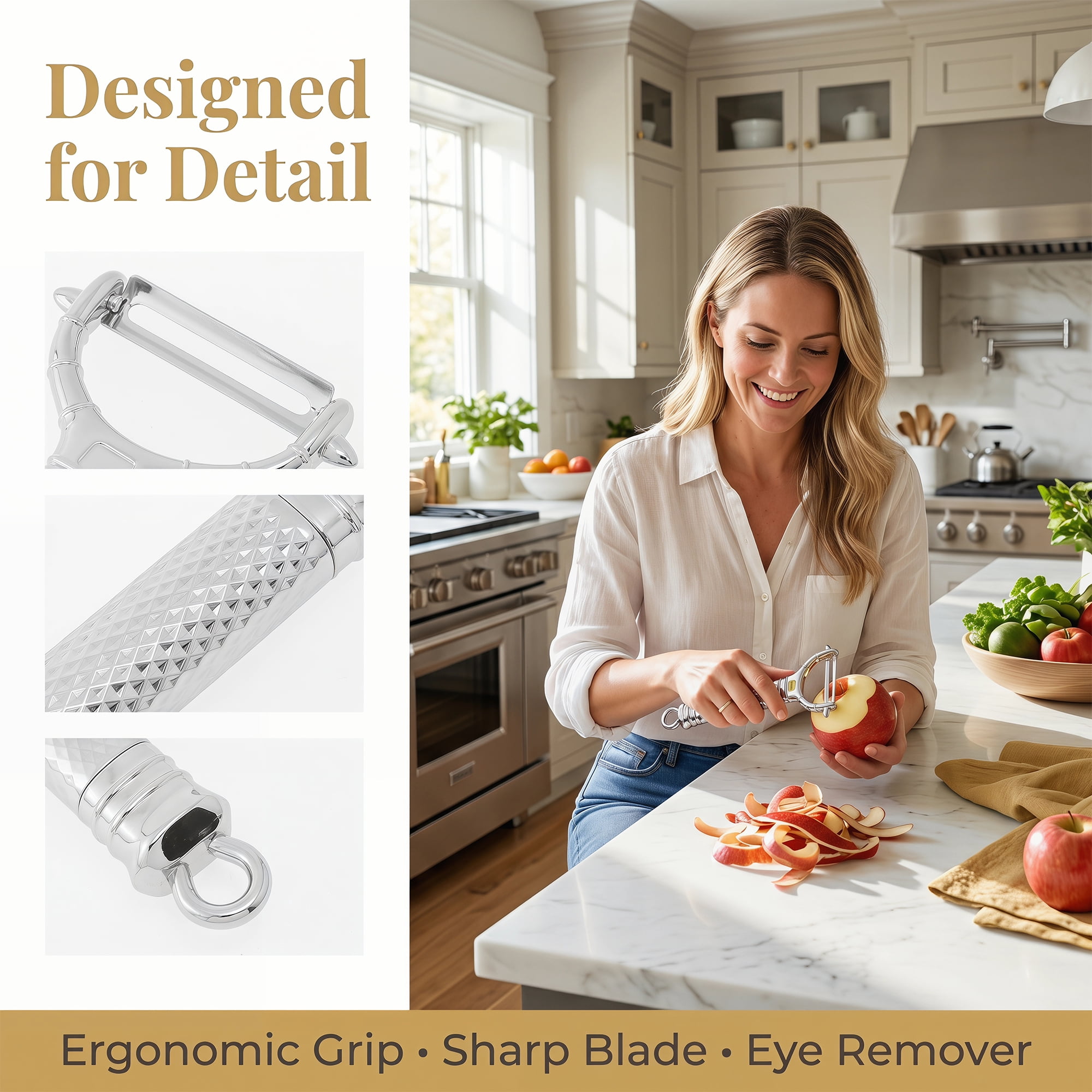 Unique Bargains Stainless Steel Thickened Peeler with Hanging Hole Silver 6.6" x 3.1"