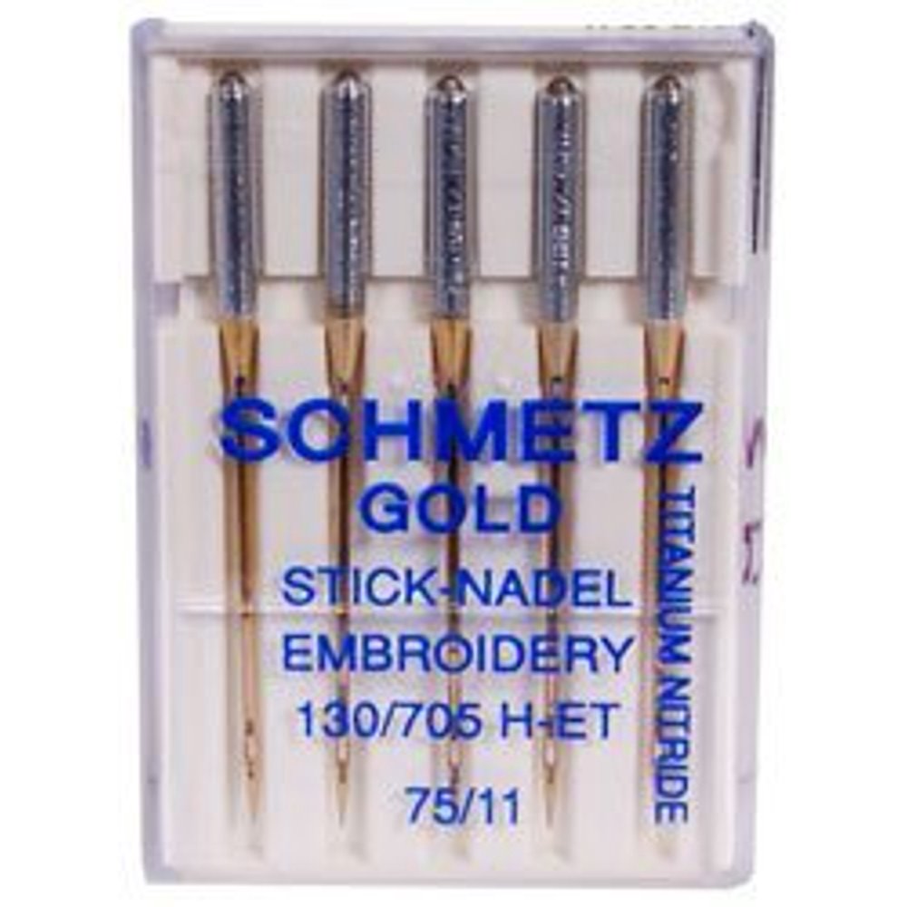 Schmetz Gold Titanium Embroidery Needles Size 75/11, 5 Count Walmart