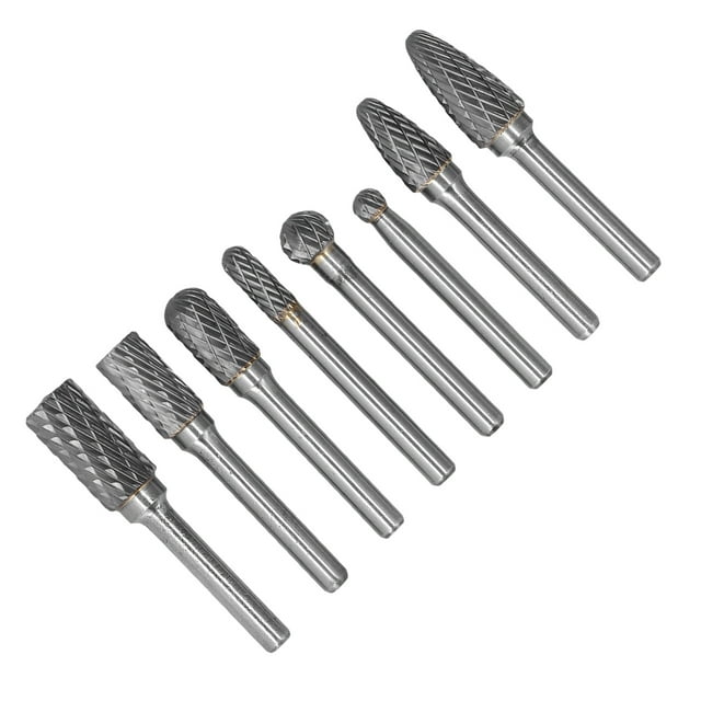 Tungsten Carbide Burr Bits, Durabile Practical File Kit Dia 6mm For Sculpting For Wood Carving