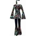 thumbnail image 2 of Women's  60s & 70s Hippie Costume Set - Floral Bohemian Outfit with Flared Sleeves & Pants, 2 of 5