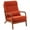 Burnt Orange-Linen, variant on Accent Chair, Modern Linen Fabric Upholstered Armchair with High Back and Pillow, Comfy Single Sofa Chair with Padded Cushion and Solid Wood Legs Reading Chair for Living Room Office, Burnt Orange