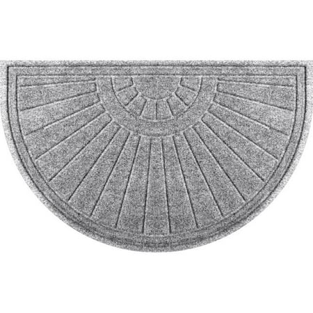 Half Round Sunburst - Aqua Shield 20260572439 24 x 39 in. Sunburst Half Round Doormat - Medium Gray