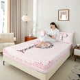 thumbnail image 4 of Castle Fairy Initial P 4-Piece Full Size Sheets,Dreamy Princess Bed Sheets,Leopard Print Lightweight Sheet Sets,Breathable Flower Home Decor, 4 of 7