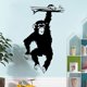 thumbnail image 1 of Rw-2718 Calcomanías de pared de orangután 3d gigantes, vinilo negro, pegatinas de pared de gorila, mono orang que cuelga en las ramas de los árboles, decoración de pared para niños, 1 of 5