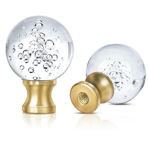 Tapón de rosca para lámpara Lamp Finial Benaep Crystal 1/4-27, transparente