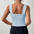 thumbnail image 4 of SHenli Women's the Shoulder Short Sleeve Tops Curved Hem Business Casual Work Shirts Modal Henley Adjustable Going Out Cami Tee, 4 of 4