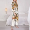 thumbnail image 3 of Honeii Vintage Wild West Cowboy Print Women's Pajama Sets Long Sleeve Button Down Sleepwear Nightwear Soft Pjs Lounge Sets 2PCS-XX-Large, 3 of 7