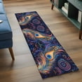 thumbnail image 3 of 2'x6' Rug Runners for Hallways Kitchen, Purple Peacock Feather Non Slip Entryway Beside Floor Carpet Runner, Abstract Colorful Washable Laundry Room Bedroom Throw Rugs Mat for Family Pet, 3 of 8