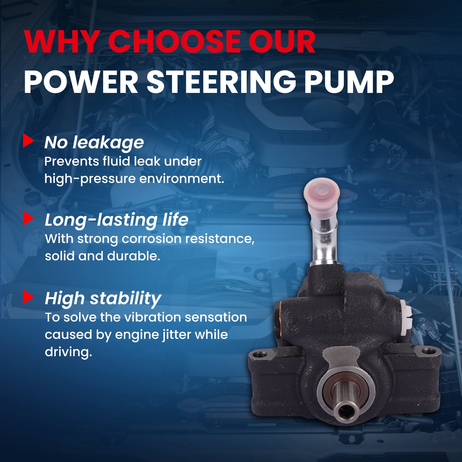 MOCA AUTOPARTS Power Steering Pump Fit for 2001-2012 Ford Ranger L4 2.3L & 2001-2009 Mazda B2300 L4 2.3L