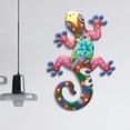 thumbnail image 3 of Gecko de metal decorativo para pared, arte mural para jardín o hogar, esculturas de pared hechas a mano rojo, 3 of 8