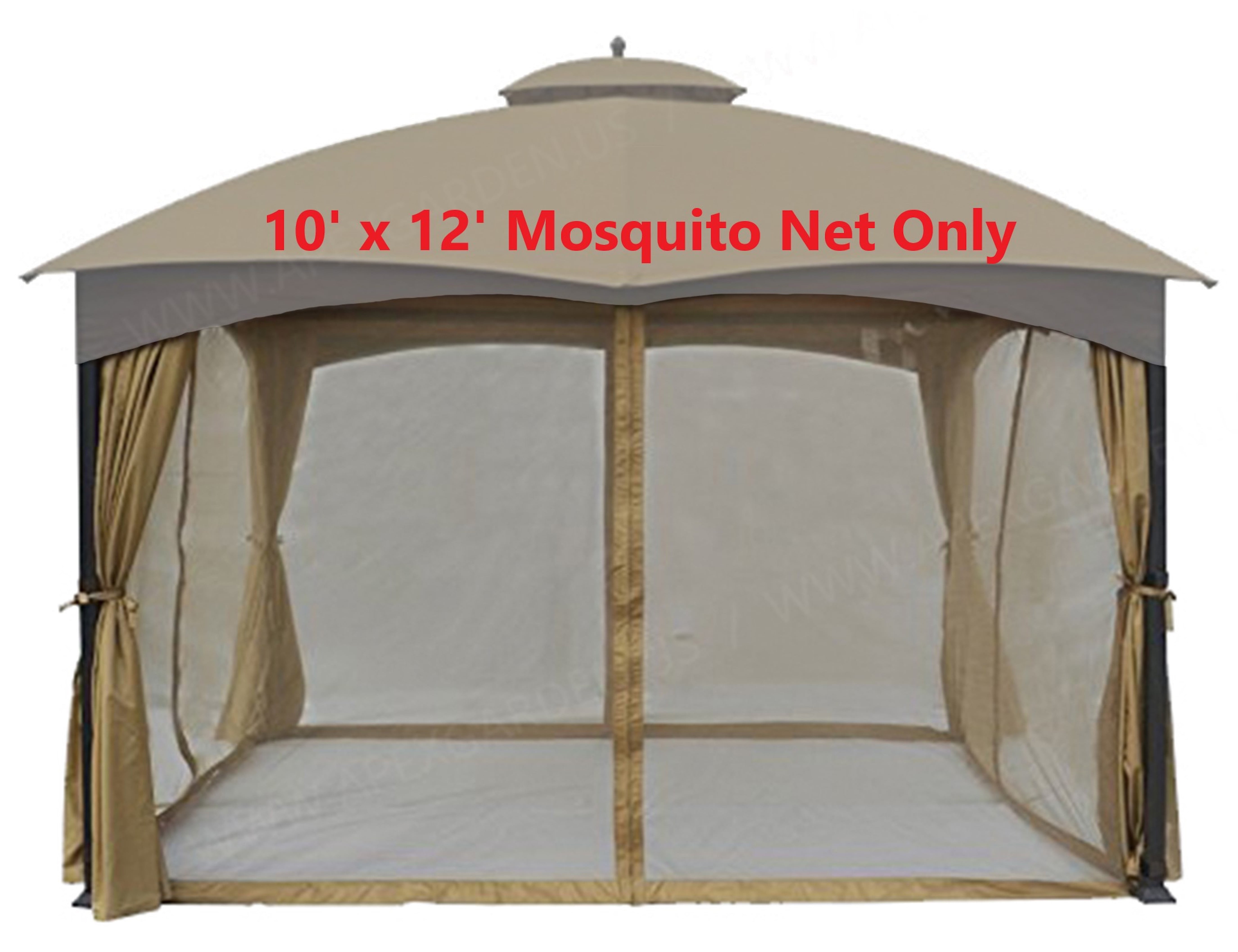 APEX GARDEN Universal 8' x 8' Mosquito Netting for Gazebo Replacement Brown 
