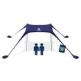 thumbnail image 1 of Carpa de playa portátil SUN NINJA de 150 x 150 cm con UPF50+, color azul marino, 1 of 8