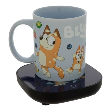 Bluey 12 Oz Coffee Mug and Electric Cup Warmer Set, 2-Piece Set