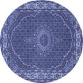 thumbnail image 1 of Ahgly Company Indoor Round Medallion Blue Traditional Area Rugs, 8' Round, 1 of 4