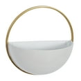 thumbnail image 5 of DecMode 12", 10", 9"W Round White Metal Round Geometric Wall Planter (3 Count), 5 of 13