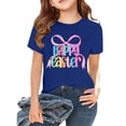 thumbnail image 2 of Coerni Kids Easter Shirt Girls Happy Easter Shirts Rabbit Graphic Crew Neck Short Sleeve Tee Tops with Bow Bunny Baby Cute T-shirt, 2 of 8