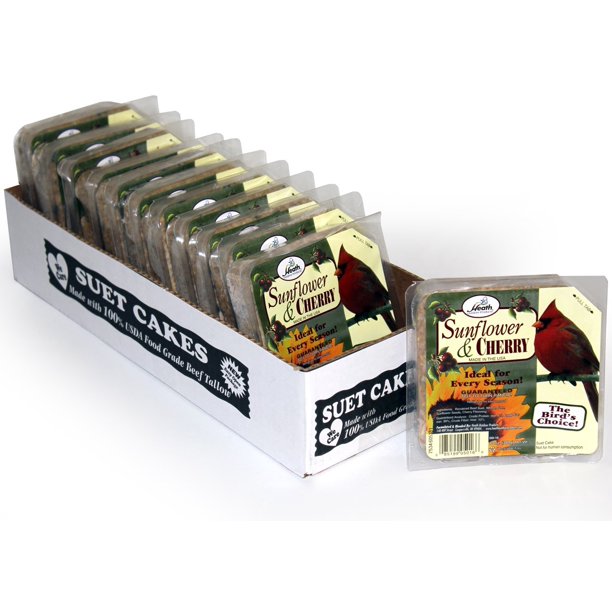 Heath Outdoor Products Wild Bird Suet Cake Sunflower & Cherry Suet 12