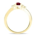thumbnail image 3 of SZUL Women's Pear Shaped Ruby and Diamond Wave Ring in 10K Yellow Gold, 3 of 5