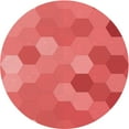 thumbnail image 1 of Ahgly Company Tapis d'Intérieur Rond Lavable en Machine Rouge Transitionnel, 4 Pieds Rond, 1 of 7